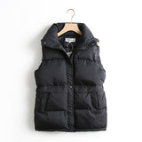 Women Cotton Coat Stand Collar Cotton Vest