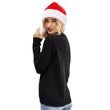 Black Christmas Sweater Embroidered Christmas Knitwear Autumn and Winter