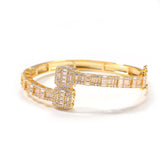 Bracelet HiphopT Square Zirconium Men's Bracelet Gold Plated ins St. Valentine's