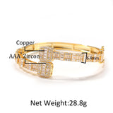 Bracelet HiphopT Square Zirconium Men's Bracelet Gold Plated ins St. Valentine's