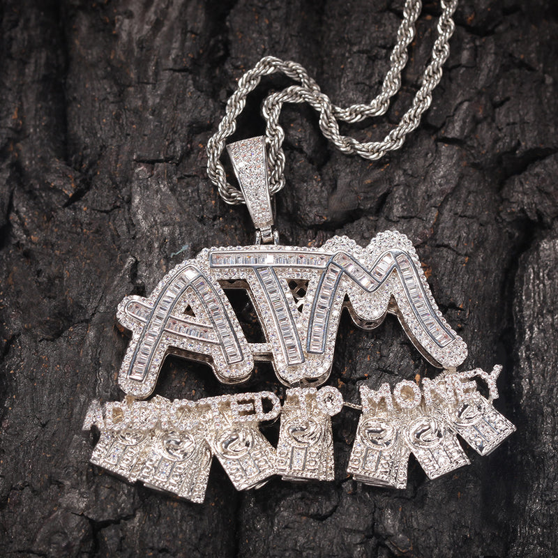 Jewelry Copper Zircon ATM Dollar Letter Pendant Alphabet Pieces