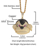 Jewelry Hip Hop Hipster Orangutan Necklace with Minor Zircon St. Valentine's Animal