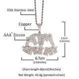 Jewelry Copper Zircon ATM Dollar Letter Pendant Alphabet Pieces