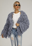 Women Fur Jacket Woven Creative Design Coat