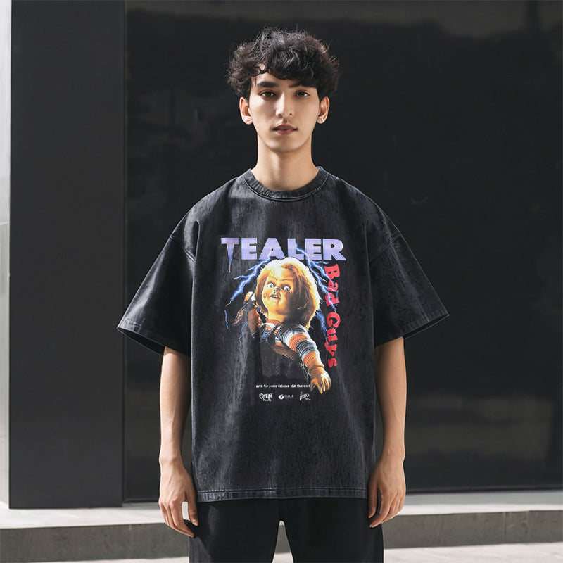 Mens Vintage T Shirt Old Loose Half Sleeve T-Shirt For Men And Women