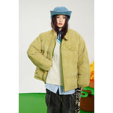 Unisex Coat Corduroy Stand Collar Coat Thickened Warm Cotton Coat