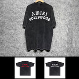 Amiri washed t-shirt hollywood pure letter short sleeves