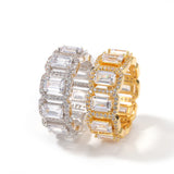 Rings Hip Hop INS Wind Ring Rectangular Zircon St. Valentine's
