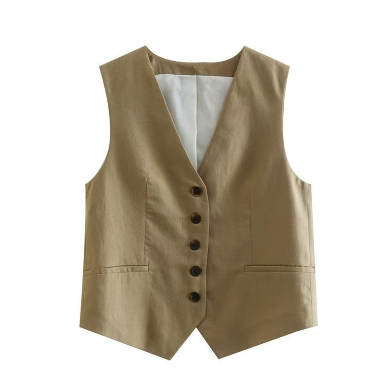 Women Vest Fashion Vest Casual Shorts Suit