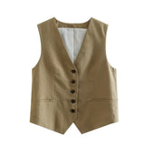 Women Vest Fashion Vest Casual Shorts Suit
