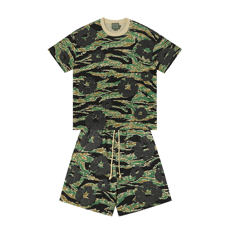 Denim Tears T shirt & Shorts 2 Piece Set Camouflage