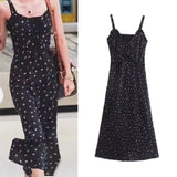 Women Dresses Small Floral Seaside Vacation Sling Long Dress