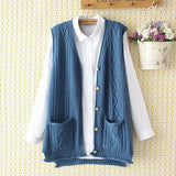 Women Vest plus Size Vest Middle-Aged Women's Knitted