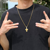 Jewelry Fashion Copper with Colored Zircon Cross Pendant Street rapper Spectrum