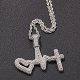 Jewelry Layer Stereo ECG Pendant Copper Inlaid Zircon St. Valentine's Spectrum Royalty