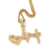 Jewelry Layer Stereo ECG Pendant Copper Inlaid Zircon St. Valentine's Spectrum Royalty