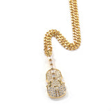 Jewelry Copper Zircon Violin Pendant Necklace Spectrum