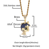 Jewelry Hip Hop Copper Trimmed Zirconium Cartoon Little Boy Pendant Necklace St. Valentine's