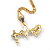 Jewelry Layer Stereo ECG Pendant Copper Inlaid Zircon St. Valentine's Spectrum Royalty