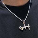 Jewelry Layer Stereo ECG Pendant Copper Inlaid Zircon St. Valentine's Spectrum Royalty
