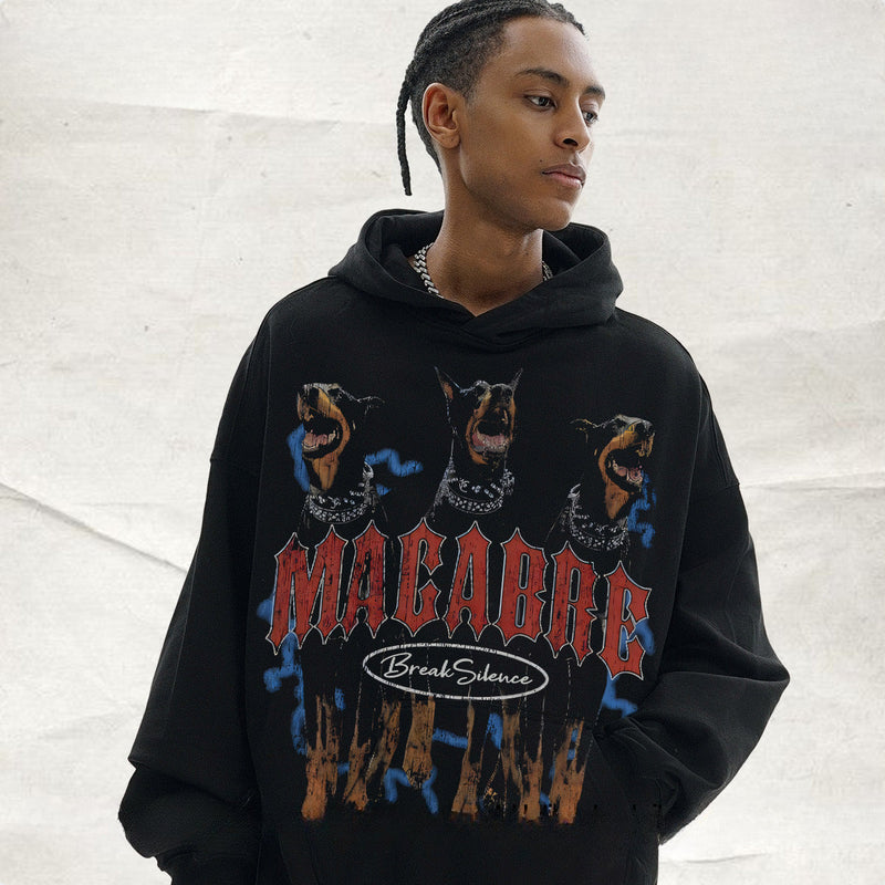 Vintage Hoodie Hellhound American Hooded Fall/Winter Crew Neck Sweater