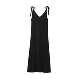 Women Dresses Elegant Knitted Suspenders Dress