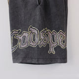 Godspeed Shorts Summer GOD Letter Print Pattern Casual Loose Shorts