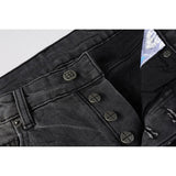 KSUBI Jeans Slim Fit Casual Ripped Jeans