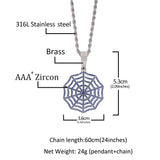Jewelry Hip Hop 3A Zircon Spider Web Necklace