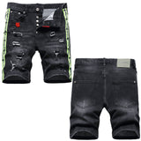 DSQ2 Short Jeans Ripped Patch Slim-fit Stretch Denim Shorts