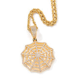 Jewelry Hip Hop 3A Zircon Spider Web Necklace
