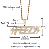 Jewelry Zircon Copper Lightning FEEZY Letter Pendant Necklace lightning Alphabet Pieces Spectrum