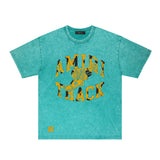 Amiri Washed Distressed T Shirt Printed Trendy Pure Cotton