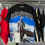 Godspeed T Shirts Sports Car Skull Racer Printed Cotton Casual Short Sleeve Men and Women