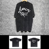 Amiri washed t-shirt hollywood letterprinting short sleeves