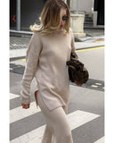 Women Work Business Casual Sweaters Loose High Collar Knitwear