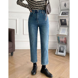 Women Jeans Fleece Cropped Pants