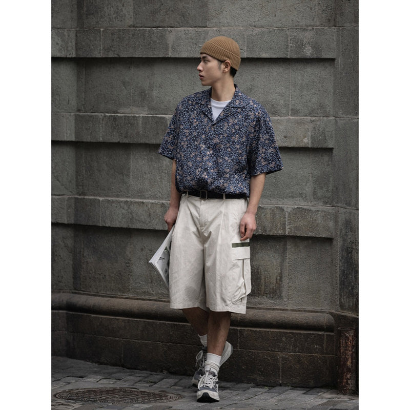 Unisex Shirt Floral Shirt Loose Cotton Handsome