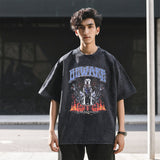 Mens Vintage T Shirt Old Short Sleeve T-Shirt Men