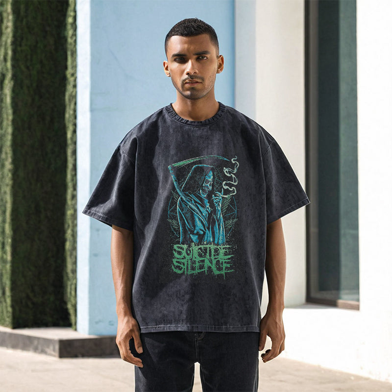 Mens Vintage T Shirt Short Sleeve T-Shirt Hip Hop Men