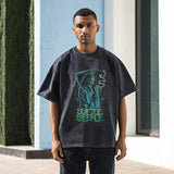 Mens Vintage T Shirt Short Sleeve T-Shirt Hip Hop Men