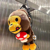 Baby milo children crossbody bag monkey doll mushroom children adult shoulder oblique change bag