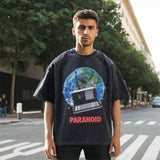 Mens Vintage T Shirt Flame Skull Short Sleeve Men