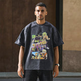 Mens Vintage T Shirt Washed Old Short Sleeve