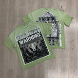 First Row T Shirts Breaking News Warning From Heaven Cropped Tee 2026ss European and American Street Trend Brand