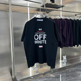 Off White T Shirts OW Striped Letter Arrow Crew Neck Pullover Short Sleeves
