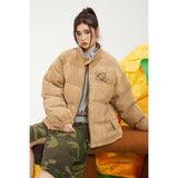 Unisex Coat Corduroy Stand Collar Coat Thickened Warm Cotton Coat