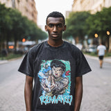 Mens Vintage T Shirt Cartoon Print Wash