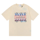 Rhude T Shirt Oil Painting Coconut Tree Printed Pure Cotton Hip Hop Men and Women Casual