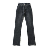 Women Jeans Stretch Split Straight Retro Slimming